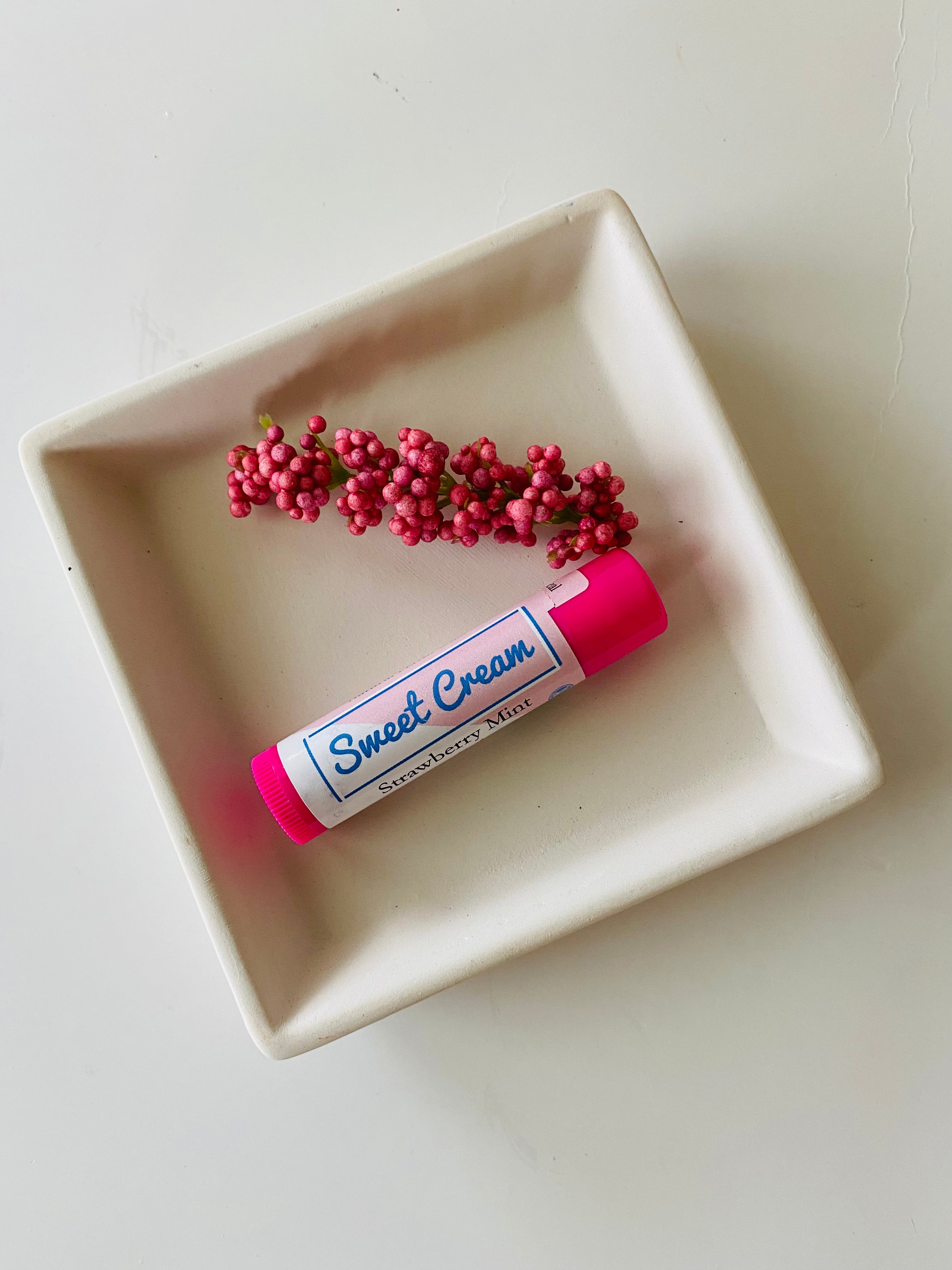 Sweet Cream Strawberry Mint Lip Balm